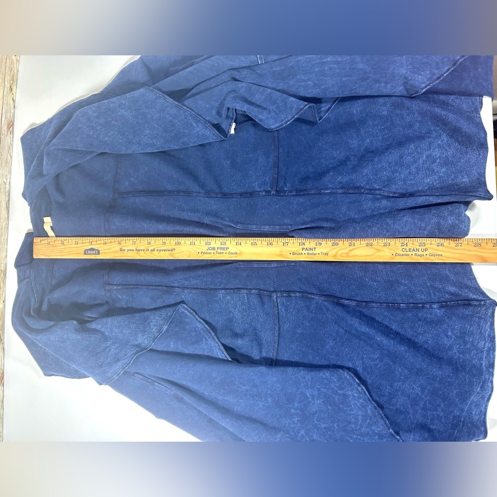 Testimony LA Blue Distressed Style Open Front Stretch Cardigan Jacket Size M - Picture 13 of 13